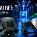 Server room graphic depicting Alphabet AI infrastructure investment driving semiconductor stocks surge