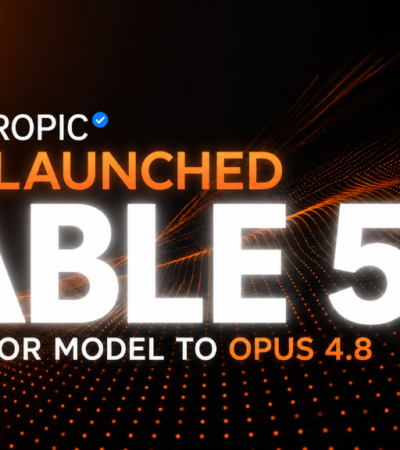 Anthropic Claude Fable 5 launch graphic highlighting its superiority over Opus 4.8 with dark futuristic background