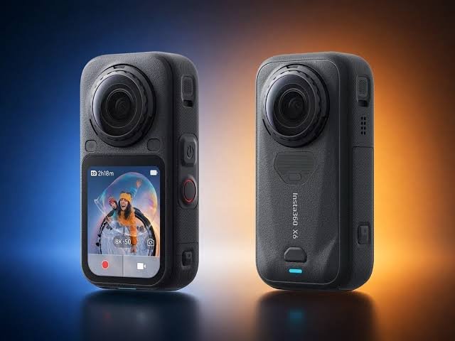 Close up of the new dual 1-inch sensors on the Insta360 X6