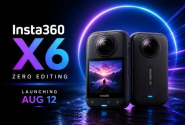 Insta360 X6 360 camera showing new design and dual 1-inch sensors for zero editing