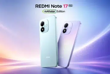 Xiaomi Redmi Note 17 5G back panel in Starlight Purple, highlighting the 50MP camera module.