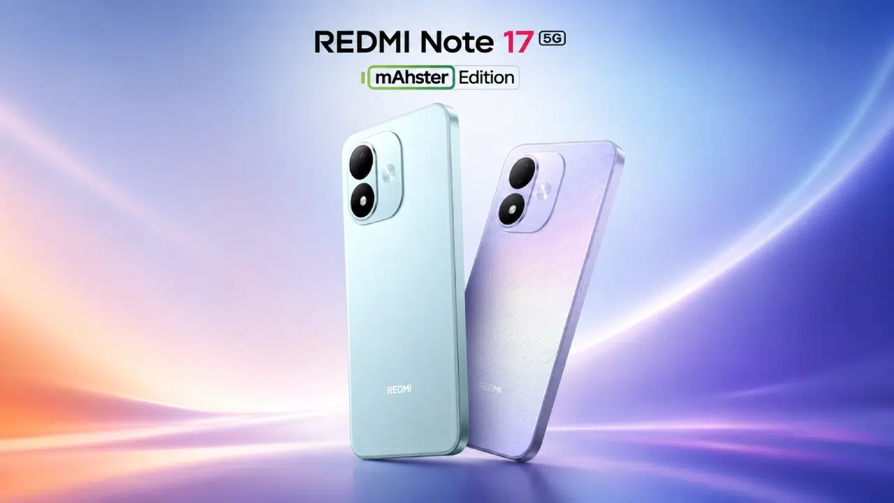 Xiaomi Redmi Note 17 5G back panel in Starlight Purple, highlighting the 50MP camera module.