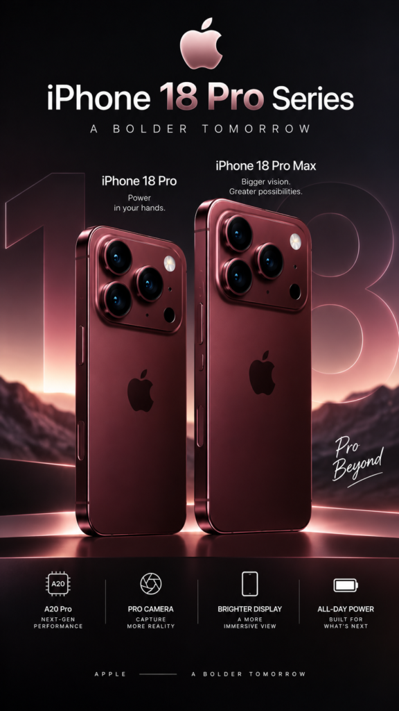 iPhone 18 pro and iPhone 18 pro max